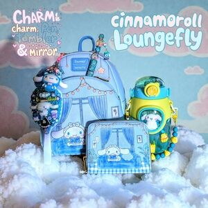 Loungefly Sanrio Hello Kitty Cinnamoroll Mini Backpack, Wallet, CHARM,Mirror&Pen